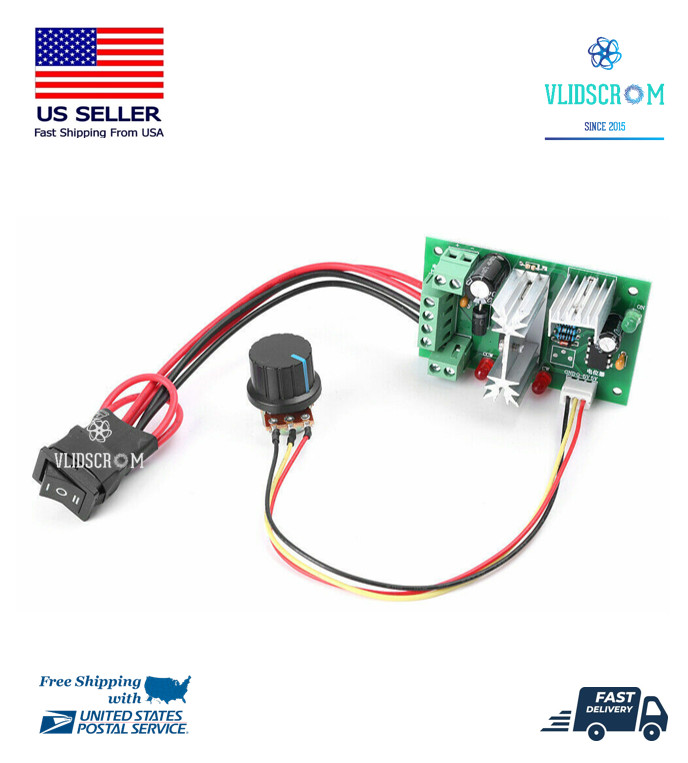 DC 6-30V 10A PWM Motor Speed Controller Reversible Switch Variable Regulator