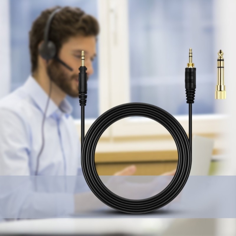 Replacement Headphone Cable for EAH DJ1200 with Corrosive Resistant Gold Plated