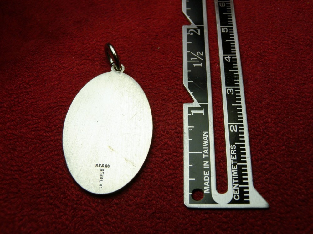 WWII CHAPLAINS 9 GR Sterling GI Battle Worn Dog tag Chain St Christopher Medal