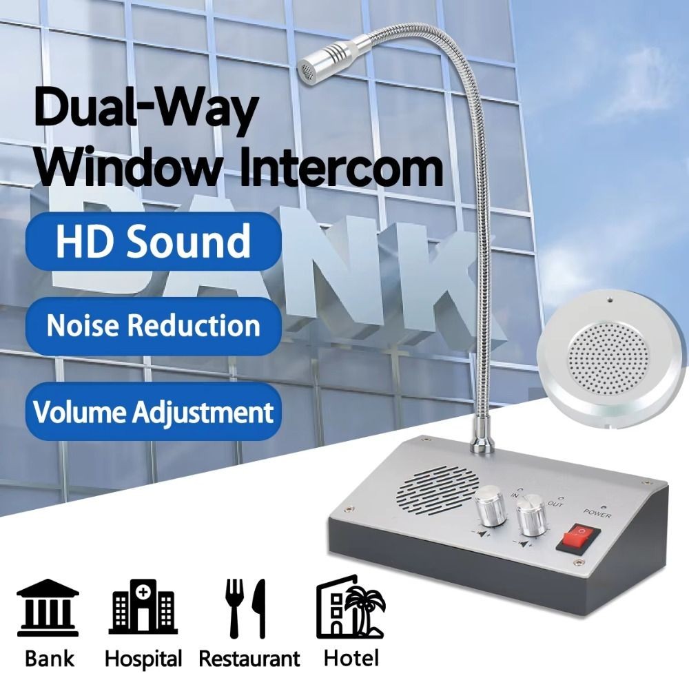 Loud Outer Microphone Window Intercom System Interphone System Ticket Office