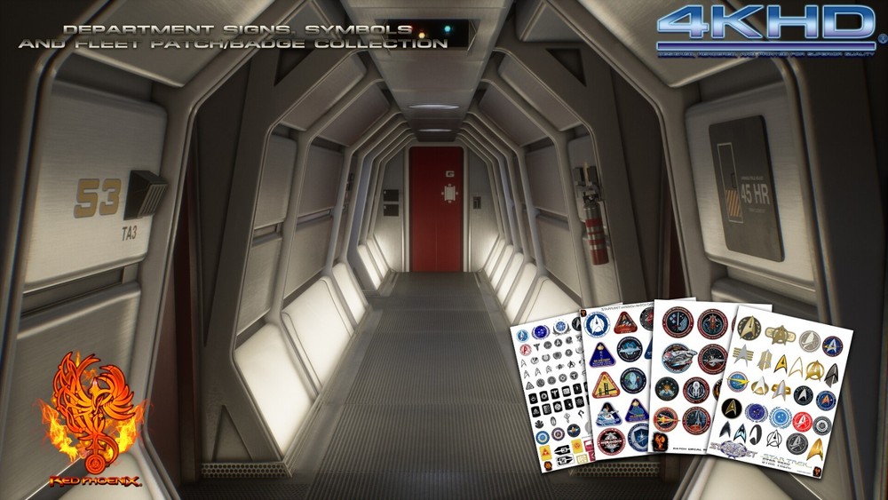 Multi-Scale Starfleet Badge Waterslide Decal Set