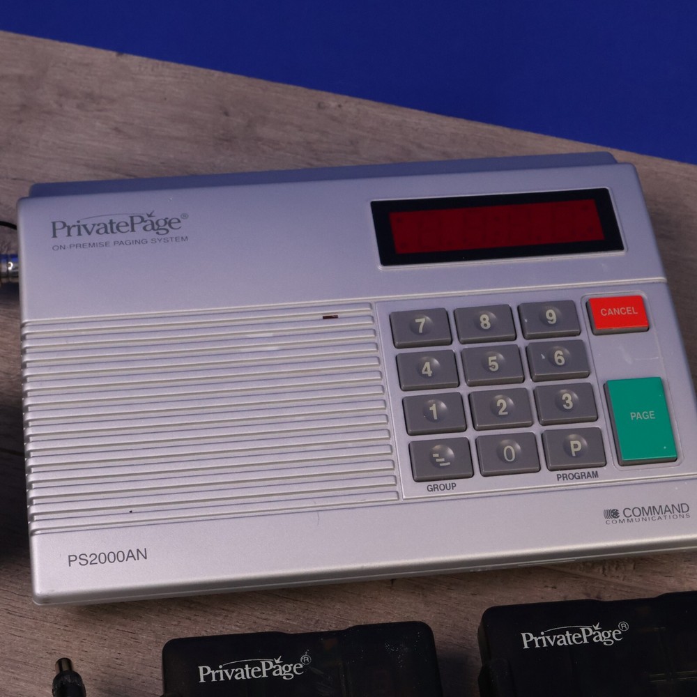 Command Communications Paging Systems PS2000AN W/6 Pagers VP-200 Tested