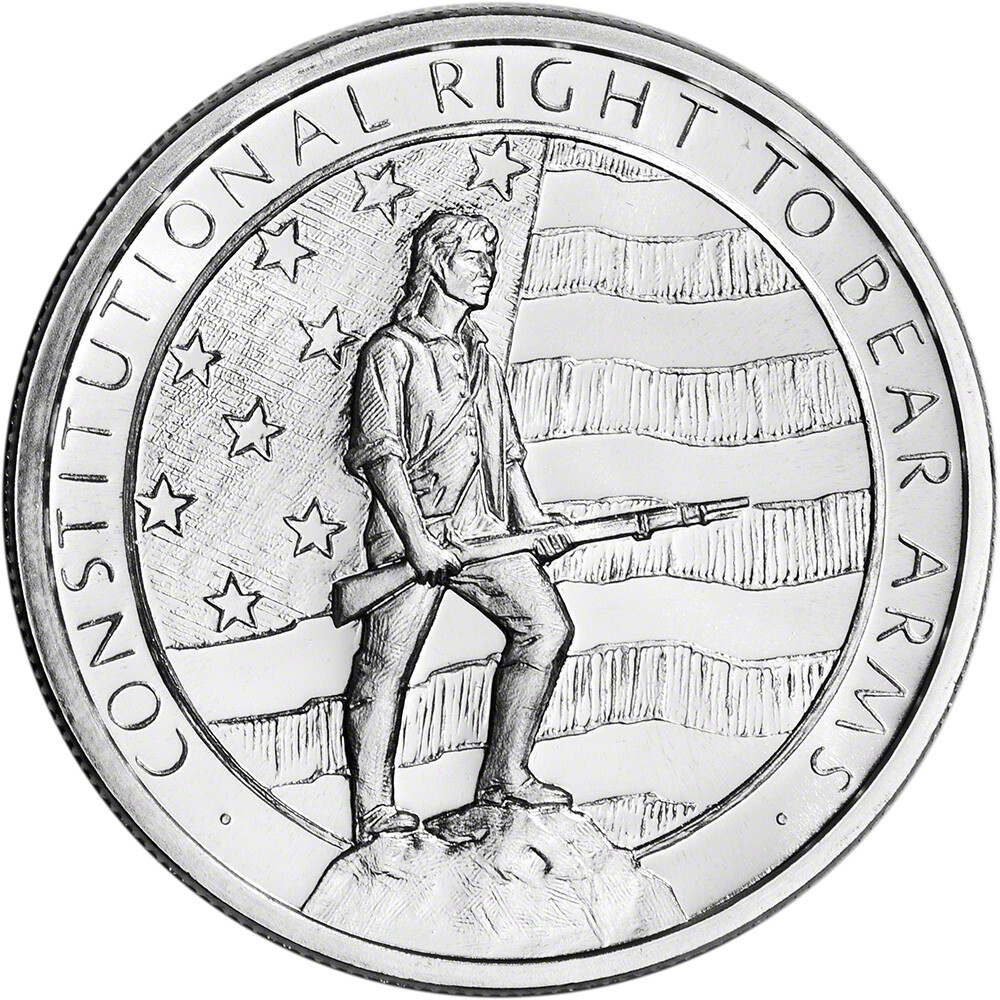 FIVE (5) 1 oz. Golden State Mint Silver Round 2nd Amendment .999 Fine