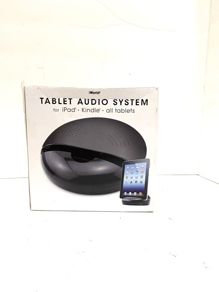 iWorld Tablet Audio System Holder iPad Kindle All Tablets Black Audio Electronic