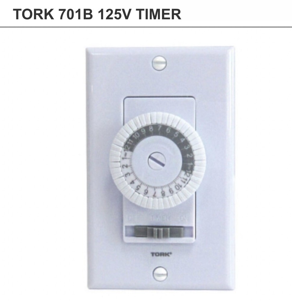 🔴Tork 701B Electromechanical Time Switch Easy Set In Wall Timer 20A 24Hr‼️