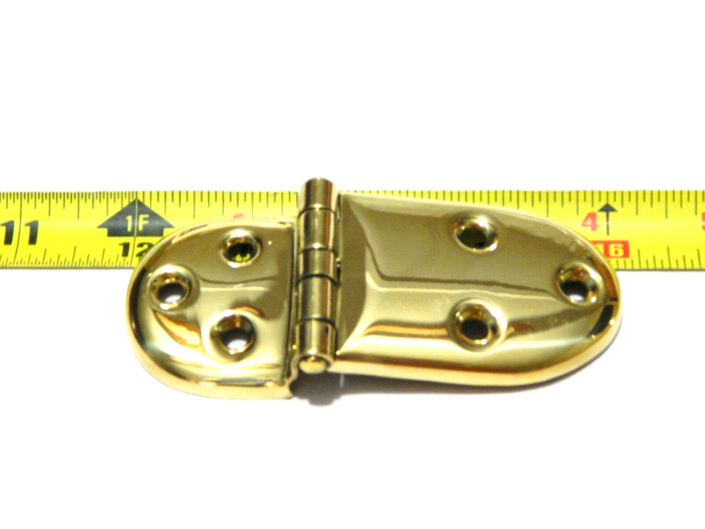 Vintage Ice Box Hardware Hinge Brass Heavy Brass Pair