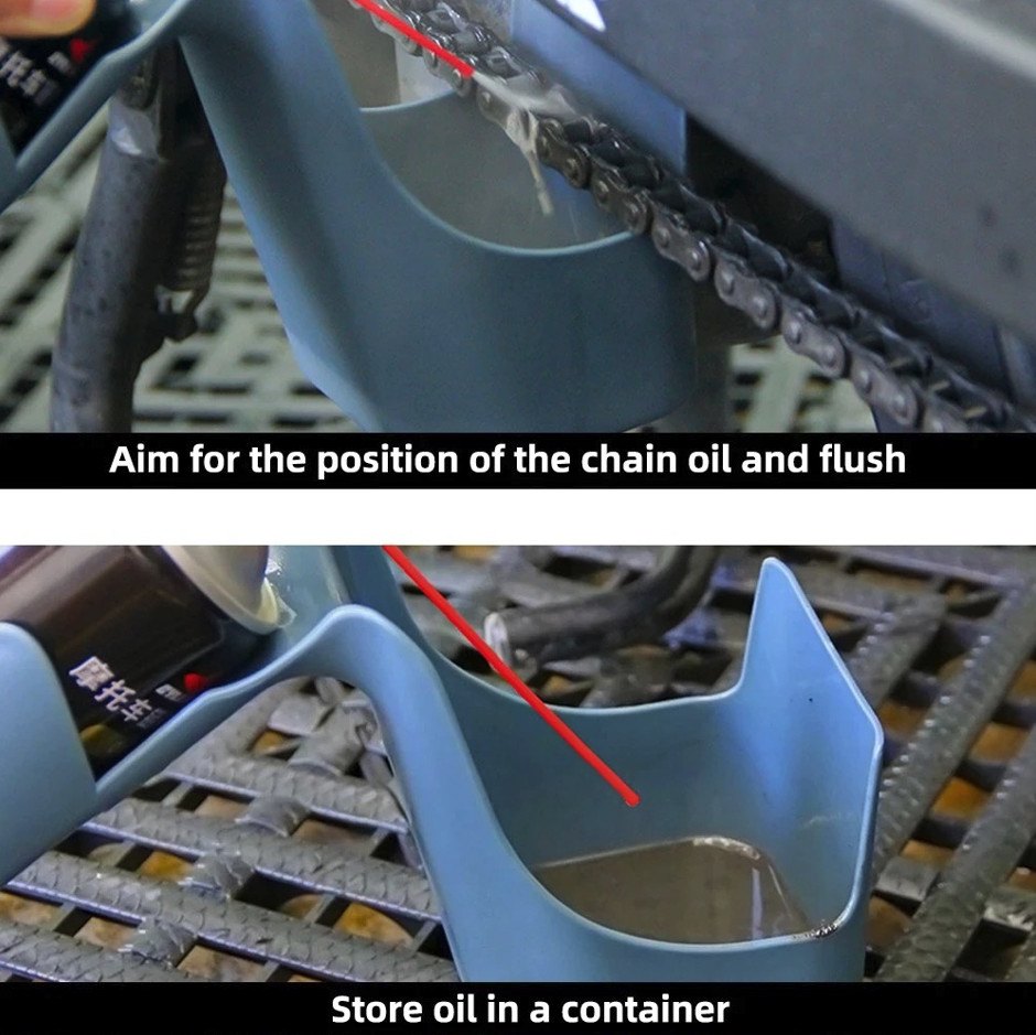1pcs Motorcycle Chain Oil Storage Tool: Splash-Proof Cleaning Box for Bikes