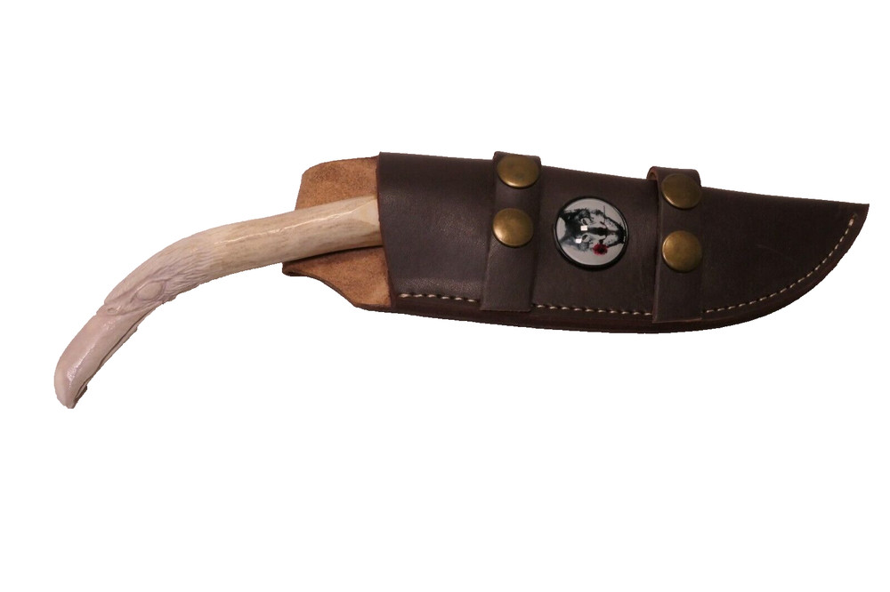 Obsidian Eagle Bone Handle Knife