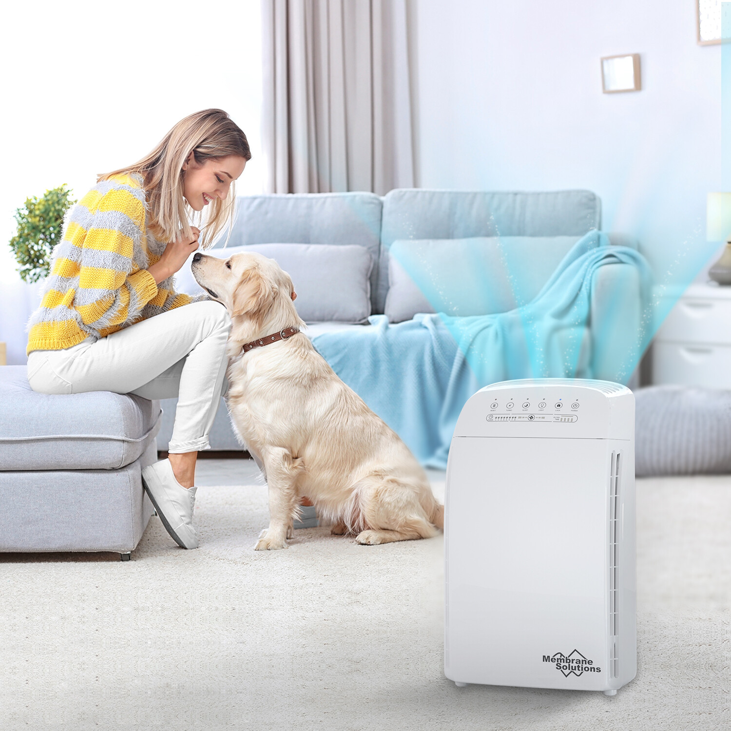 Home True HEPA Air Purifier Large Room Air Cleaner for Allergies Smoker Pet Dust