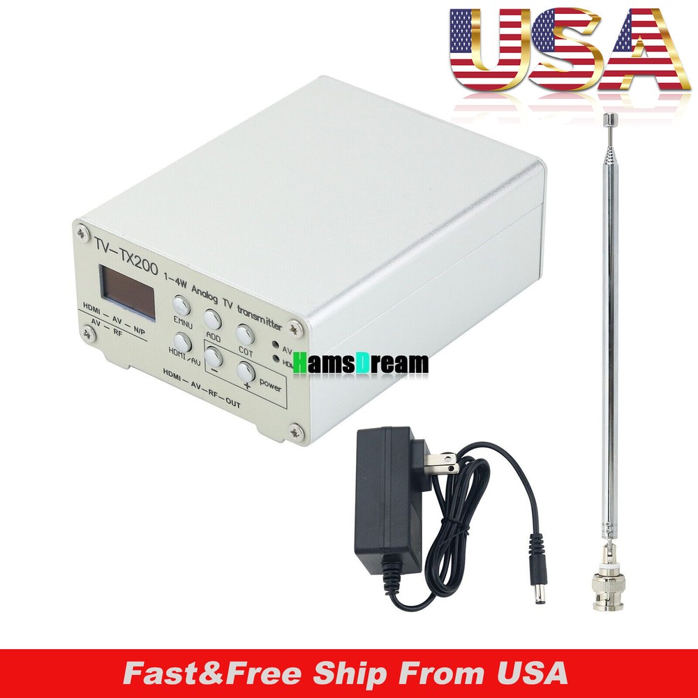 TV-TX200 VHF/UHF Analog TV Transmitter Support HD/AV Input Analog Signal#US