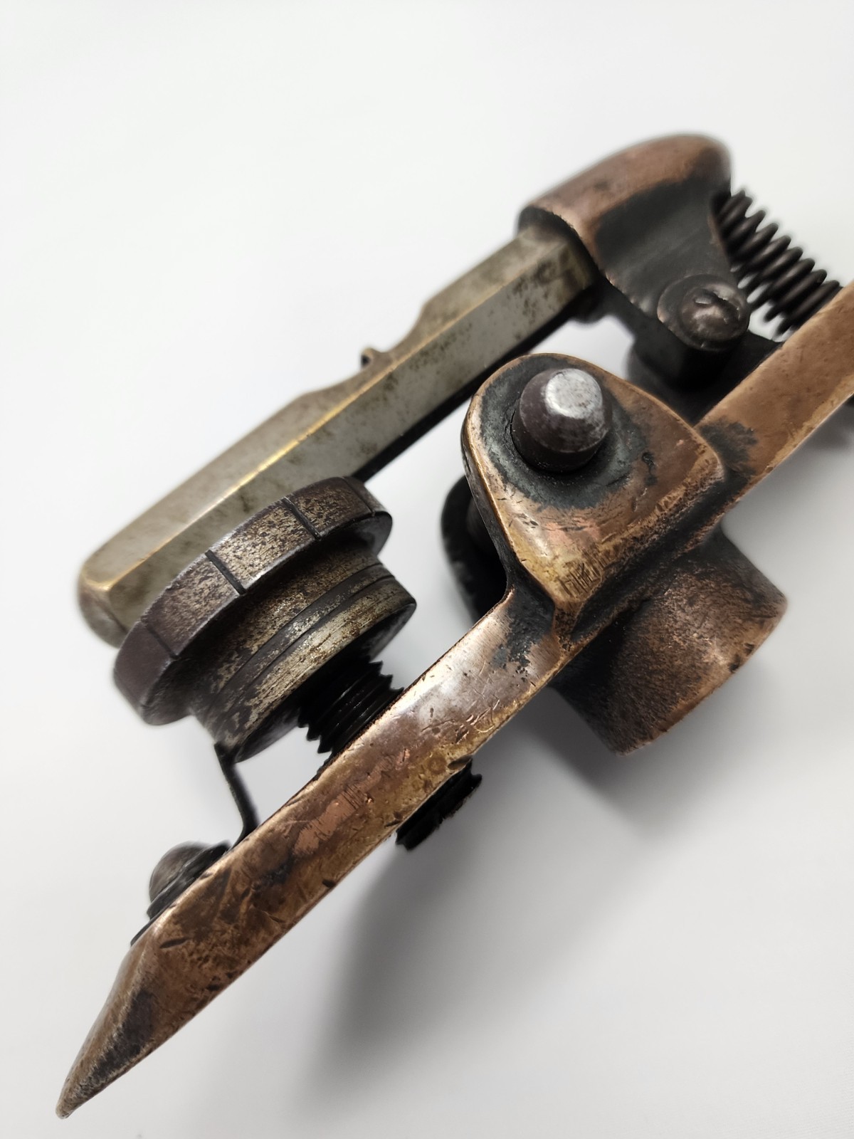 Unusual Bronze Inclinometer w/ Micrometer Adjustment & a Starrett No. 135 Level