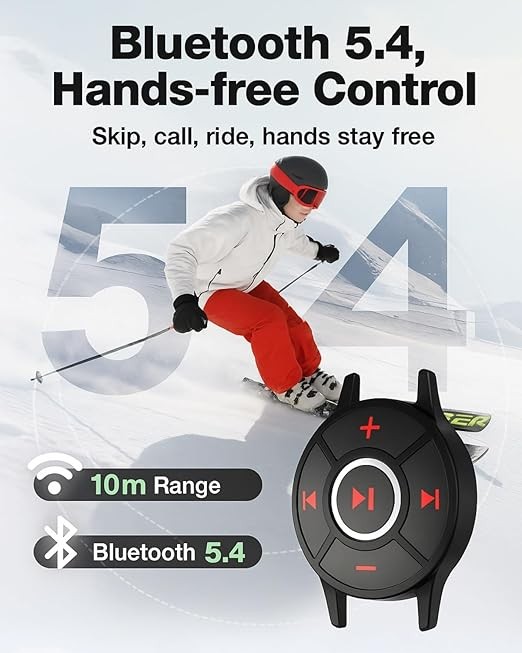 Waterproof Bluetooth Media Button, Steering Wheel Remote Control for Car & Bike
