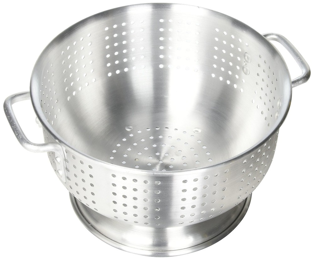 Aluminum Colander With Base 8Quart Medium Heavy Duty Kitchen Strainer