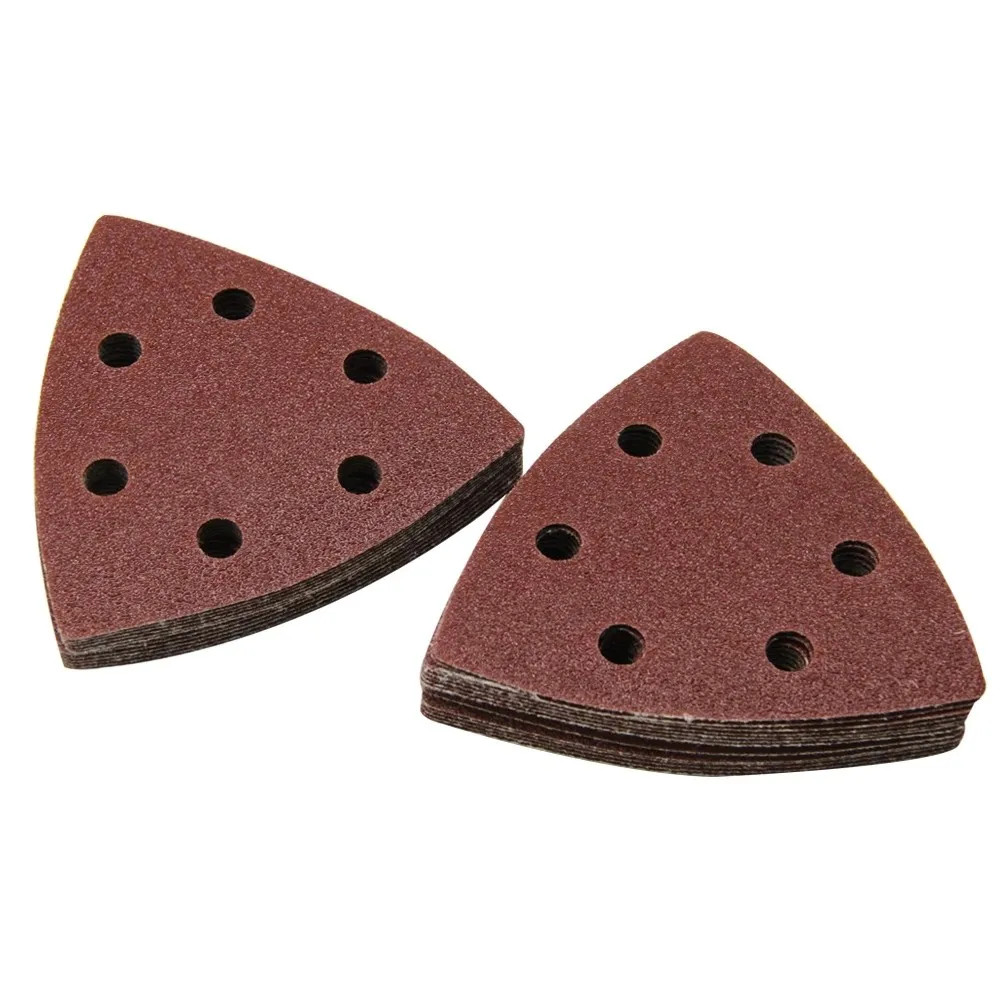 20pcs Sandpaper Triangular Sanding Discs Hook And Loop Aluminum Oxide Pads 90mm
