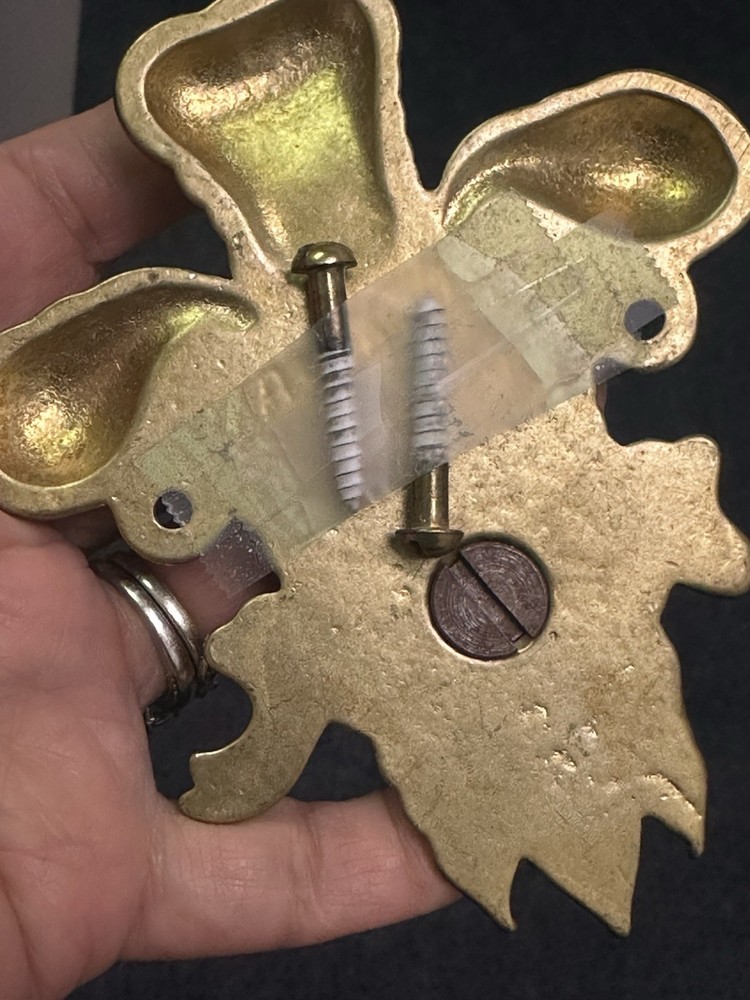 Vintage Solid Brass Plume Intricate Coat Hook