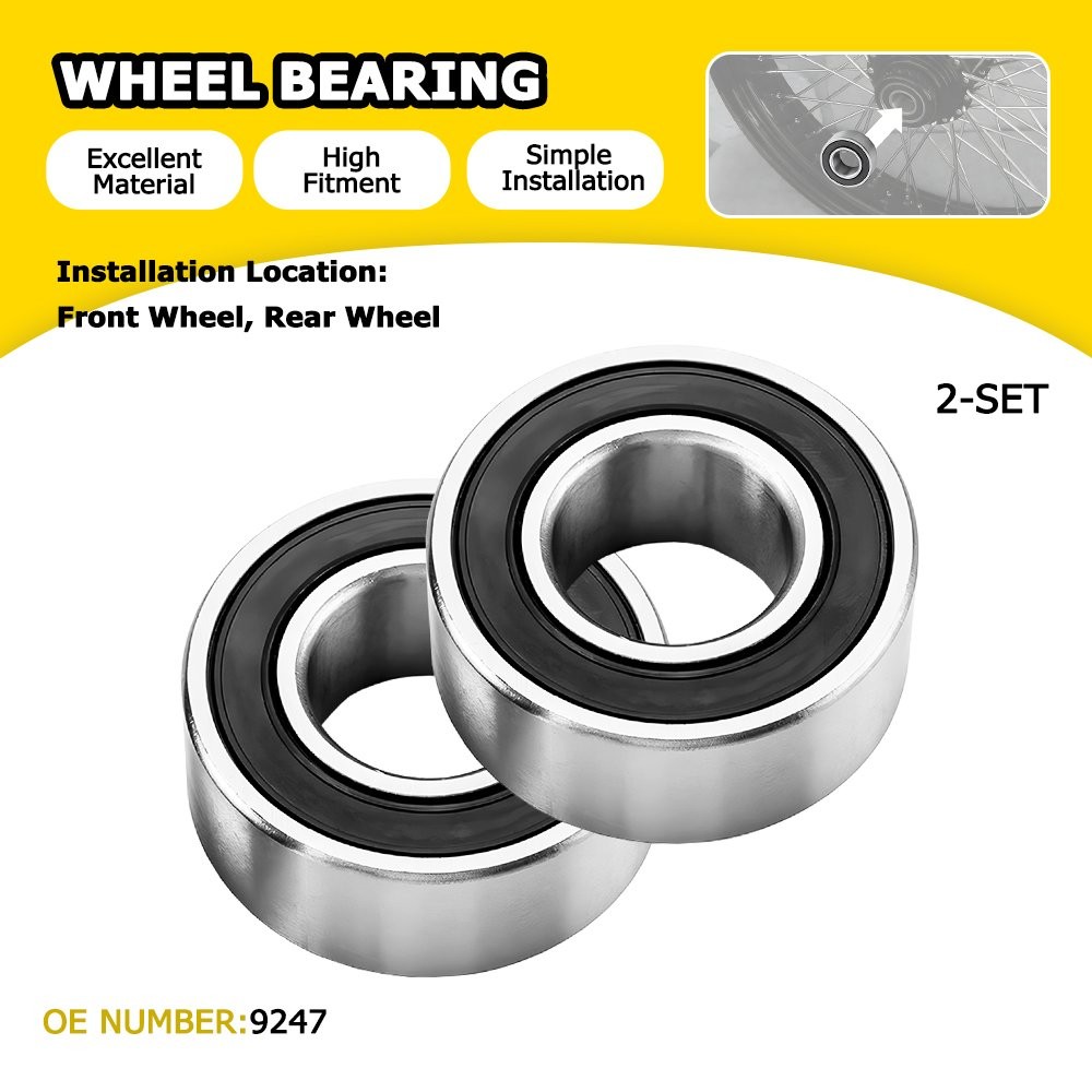 For 2004-2007 Harley Dyna 1" Axle Sealed Wheel Bearings 9247 Front Or Rear 04-07