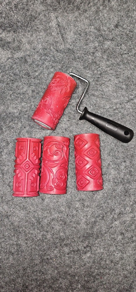 Decorative Paint Roller Pattern Embossed Texture Painting Tools for Wall Rubber