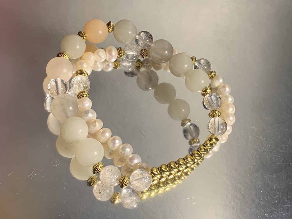 Natural Shetei Cui + Pearls Bracelet/