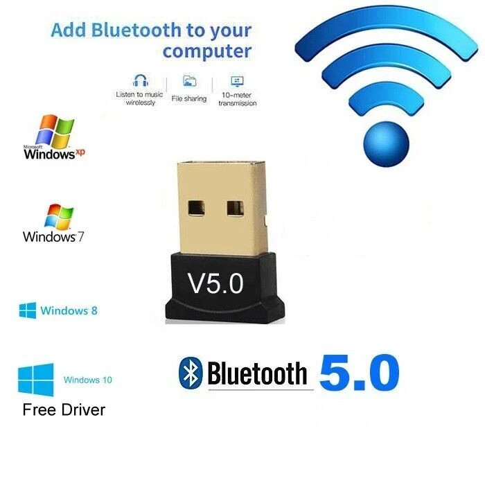 Lot 50 USB Bluetooth 5.0 Wireless Stereo Audio Adapter Dongle Receiver For TV PC