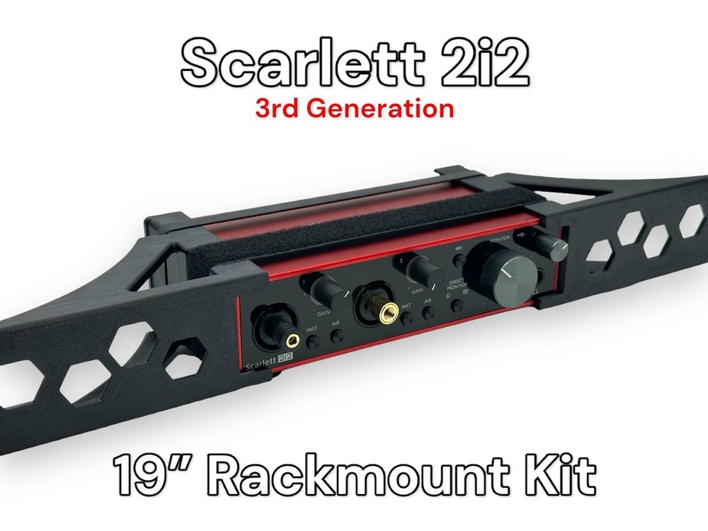 Rack Mount Kit for Scarlett 2i2 3rd Gen 1.5U 19” Studio Rack 4 Variations