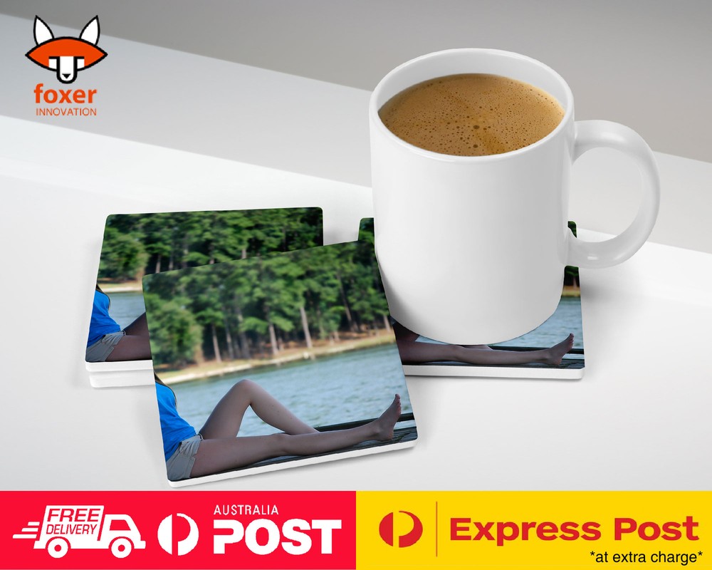 COASTER COFFEE DRINKING MAT|SEXY BRUNNETTE POSING BY POOL