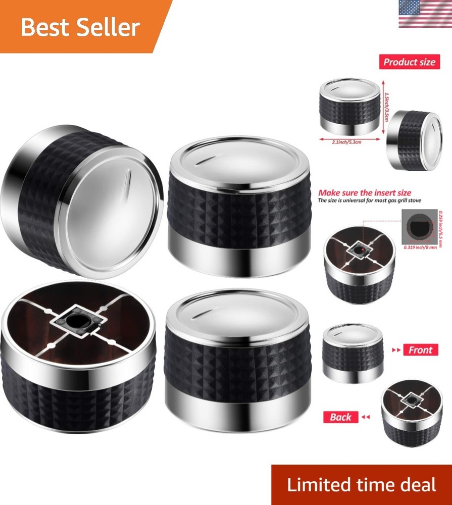 4pcs Chrome-Plated Gas Grill Knobs – Durable Stainless Steel Control Knobs