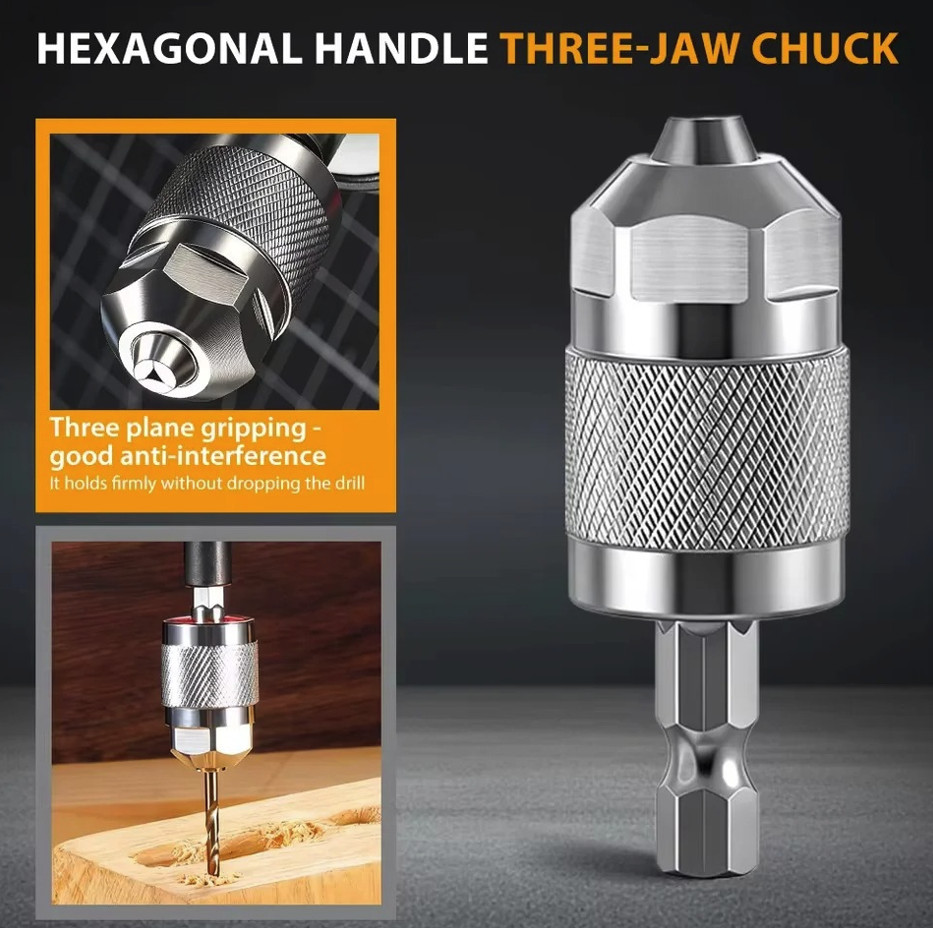 1pc Drill Chuck Adapter Quick Change Hex Shank Converter - NEW