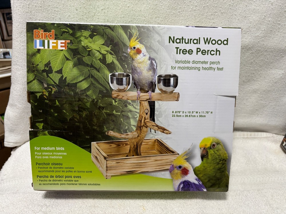 BIRD TREE PERCH NATURAL WOOD