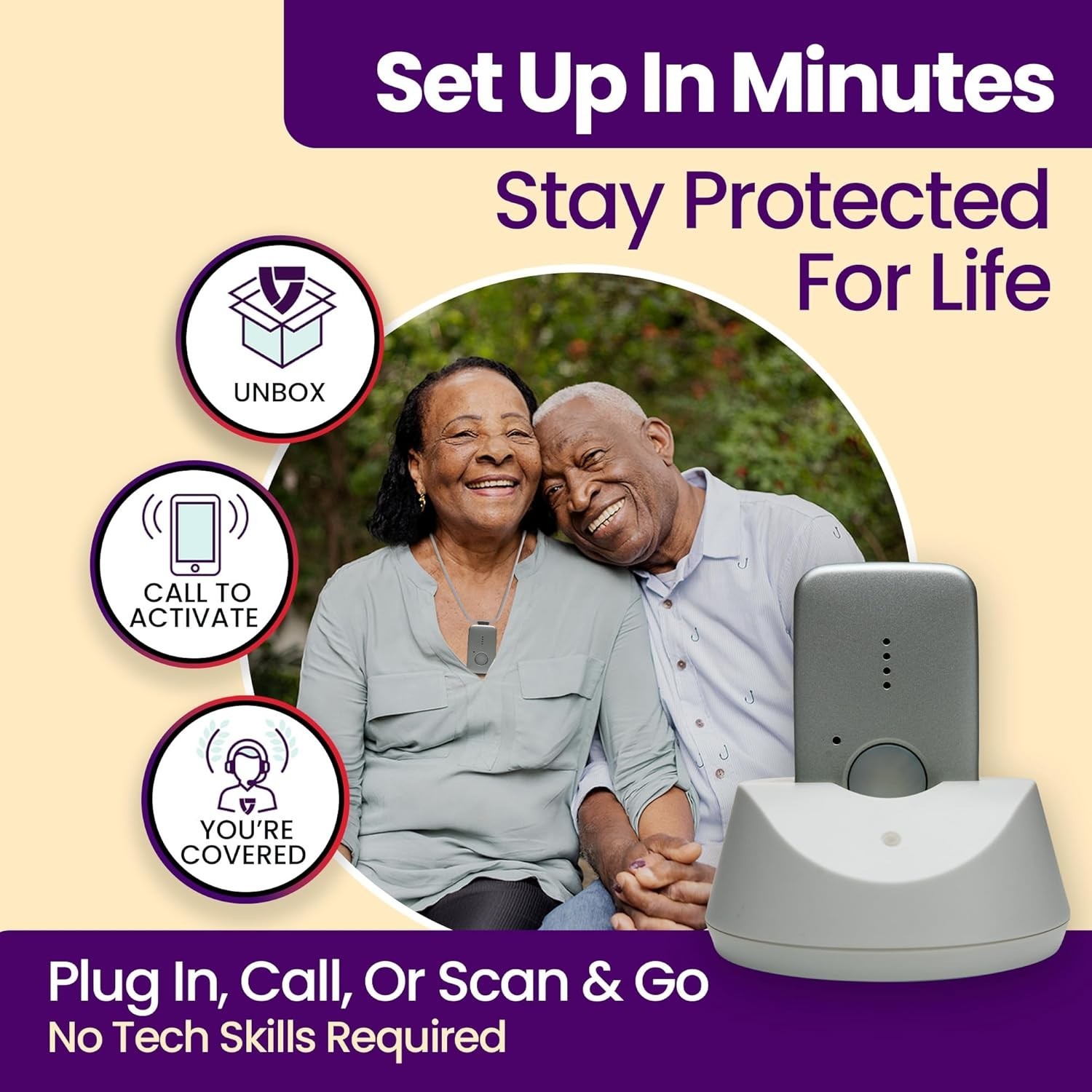 Medical Guardian MGMini | Medical Alert Device for Seniors | Water-Resistant, Em