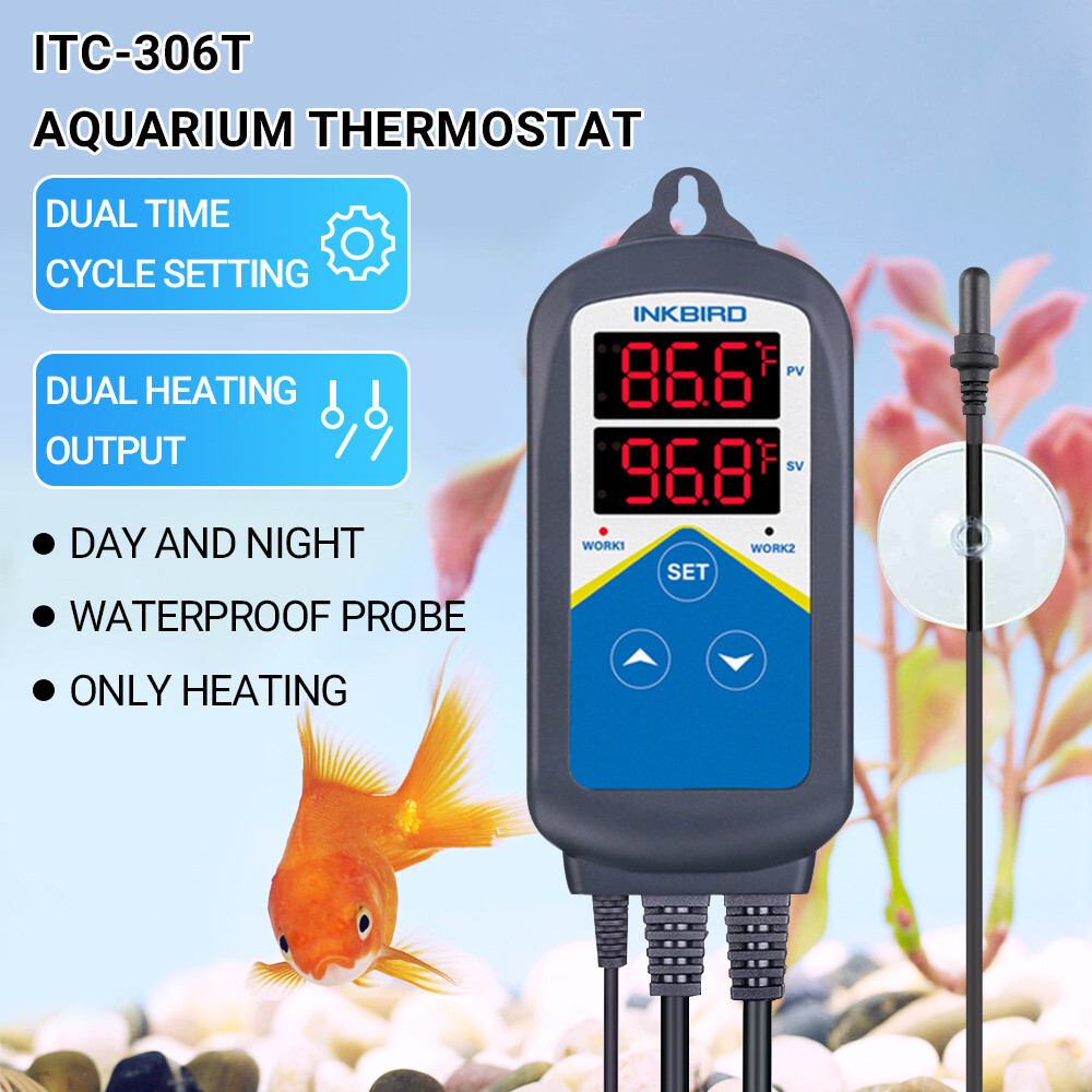 Inkbird Aquarium Thermostats Temperature Controller ITC-306T Waterproof Sensor