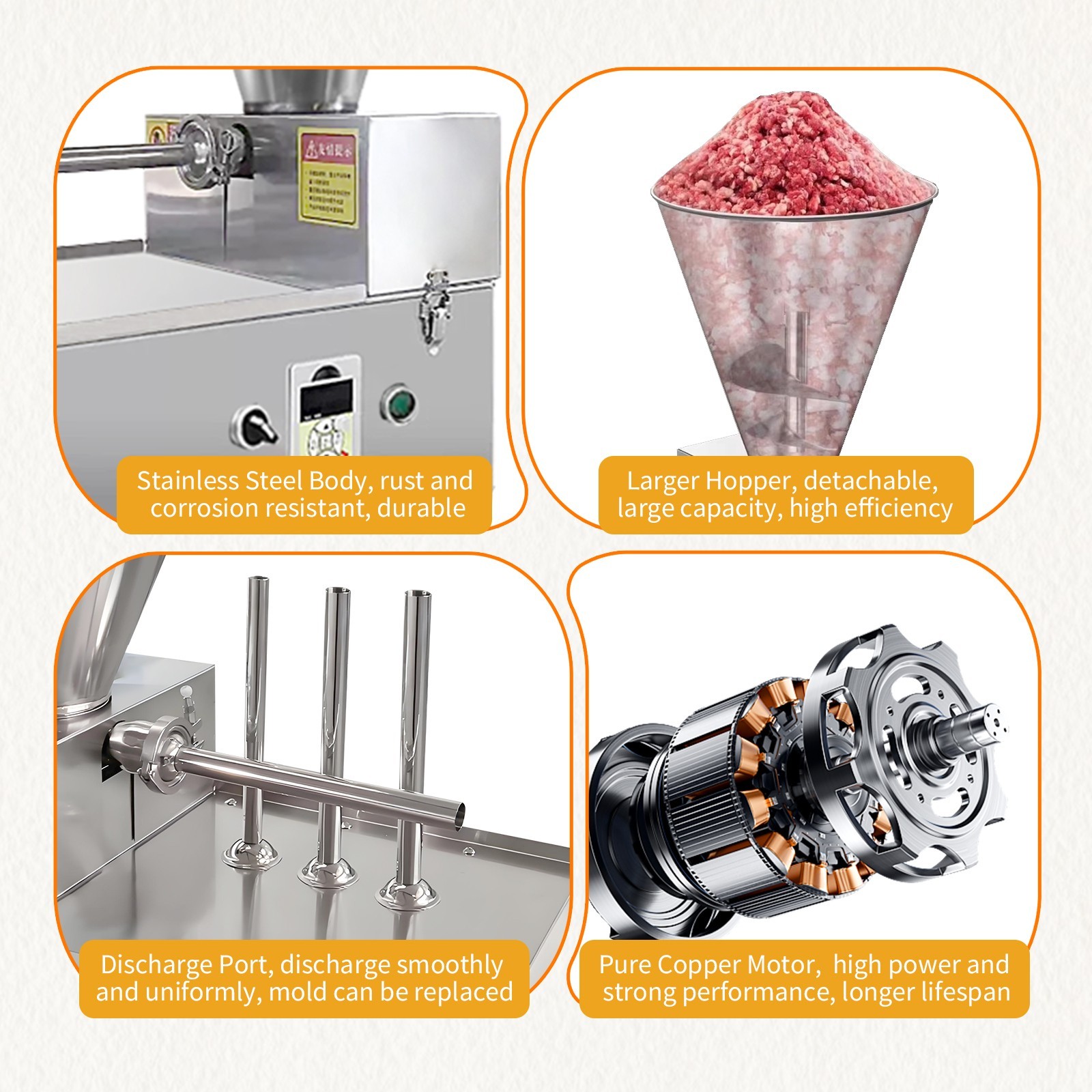 Kolice Commercial Automatic Sausage Stuffing Machine,Meat Filling Machine 4 Tube