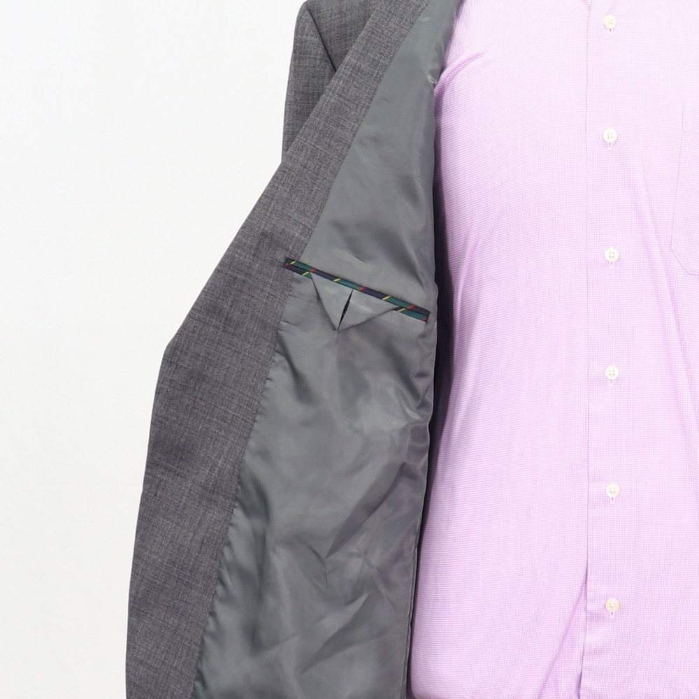 Chaps 48R Gray Sport Coat Blazer Jacket Solid 2-Button Wool