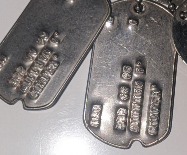 Vintage Named DOG TAGS on Chain - Badge Dogtag US Navy USN