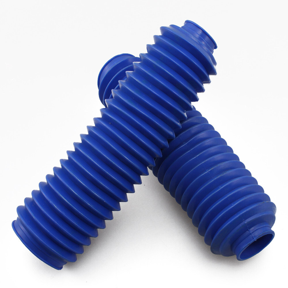 Blue Motorcycle Rubber Shock Absorber Front Fork Protector Cover Gaiters Boot 2X