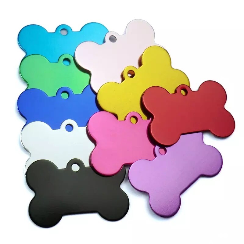 Dog Pet ID Tags Personalized Name Bone Shape Tag Custom Engraved
