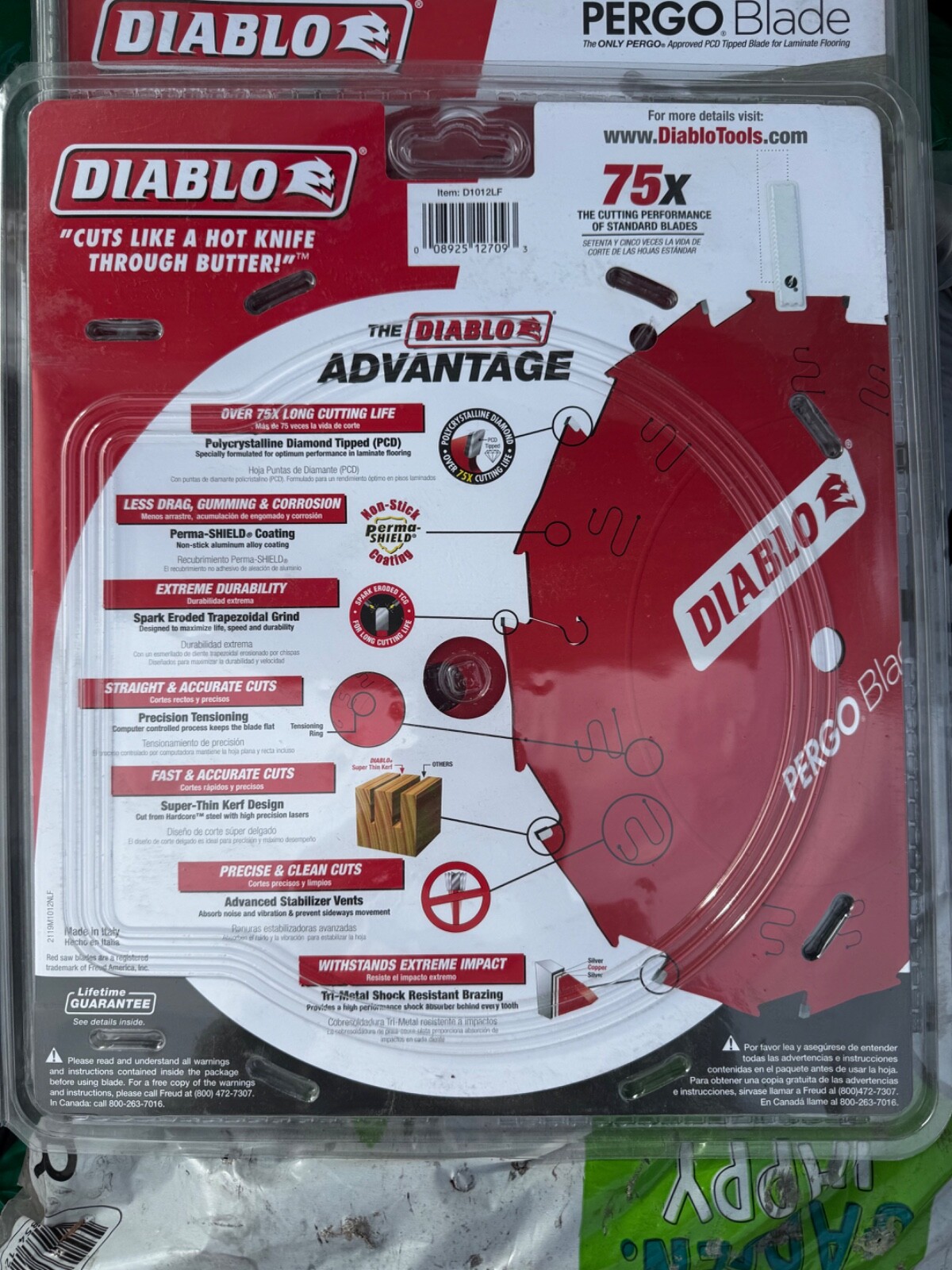NEW Diablo D1012LF 10" x 12-Teeth PergoBlade Blade for Laminate & Wood Flooring