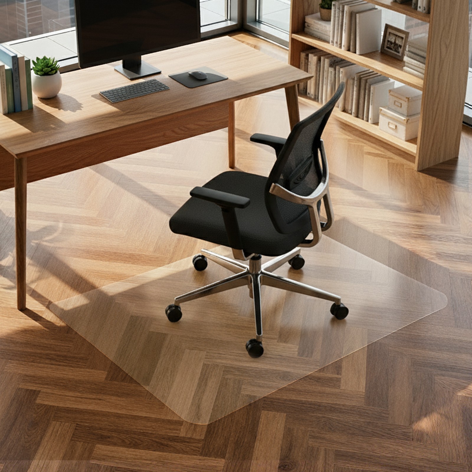 Desk Chair Floor Mat 30"x48", Durable 0.08" Thick PVC Mat with Rounded Corners