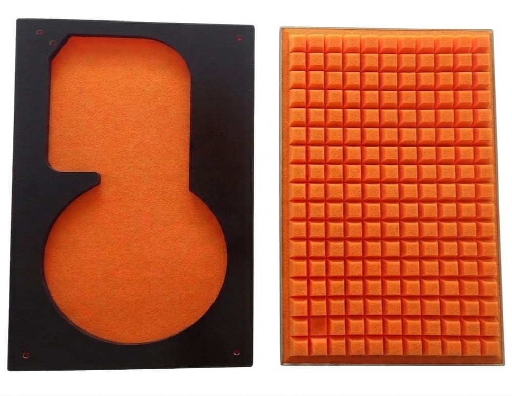 COMPLETE SET - JBL L100 ORANGE Quadrex Foam Inserts - Walnut Frames - Logo