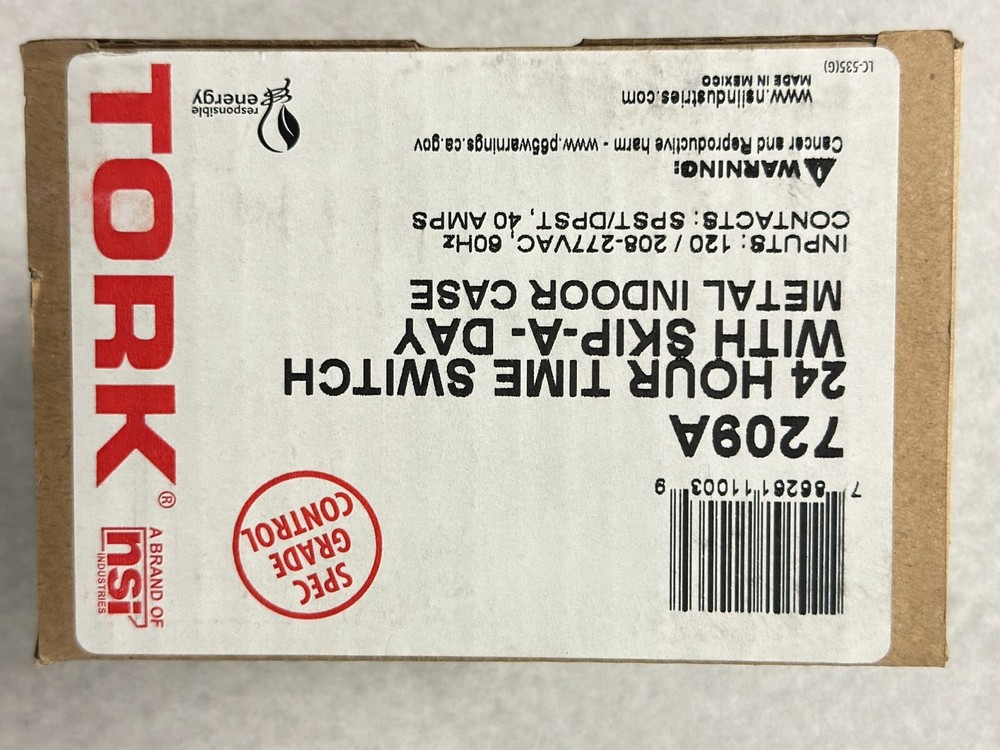 NEW TORK 7209A Multi-Voltage 24-Hour Skip-a-Day Mechanical Time Switch