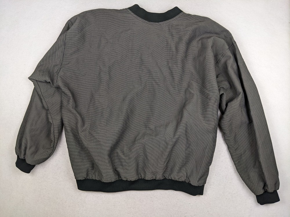 JACK NICKLAUS Men's Golf Windbreaker Jacket Size L Beige Black Striped Pullover