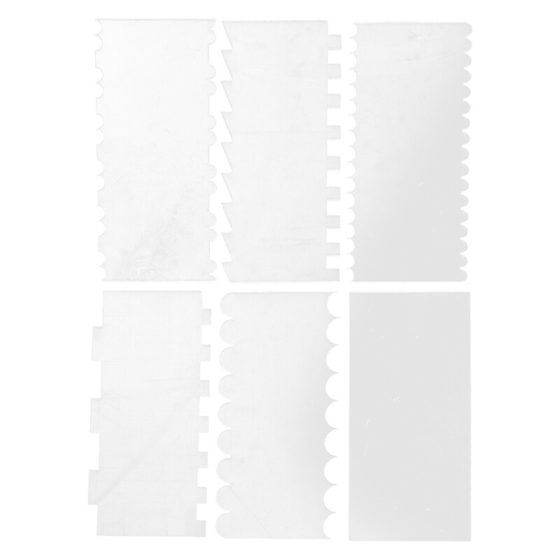 6Pcs Clear Acrylic Cake Scraper Set Decorating Comb Smoother Baking Tool