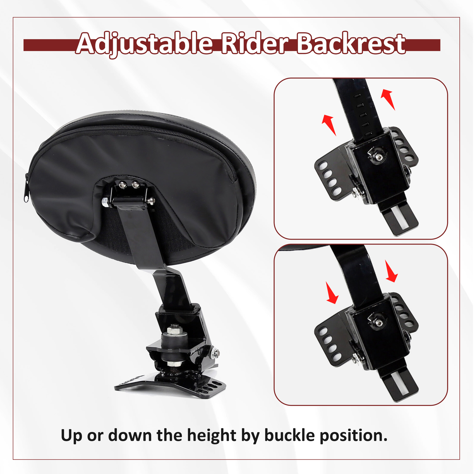 Adjustable Plug-In Rider Driver Backrest For Harley Road Electra Glide 97-24 23