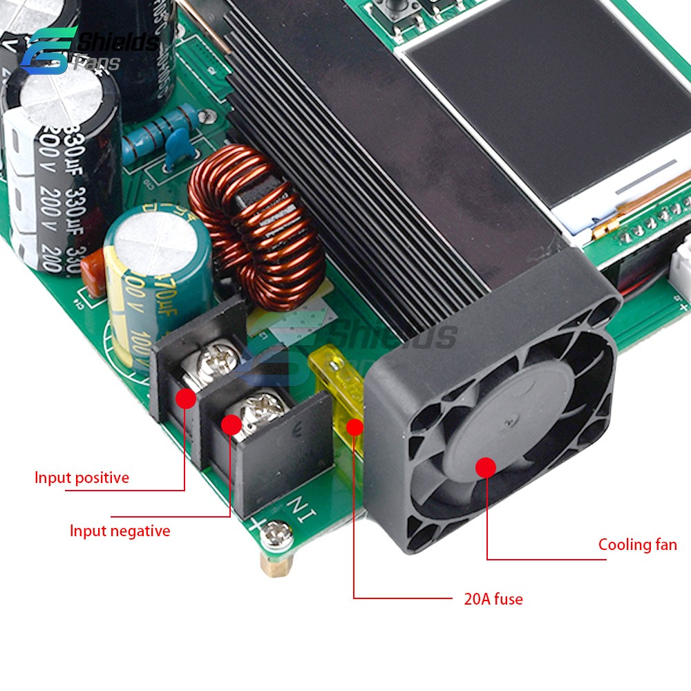 DC9V~60V 900W 15A CNC LCD Display Constant Current Voltage DC Boost Module