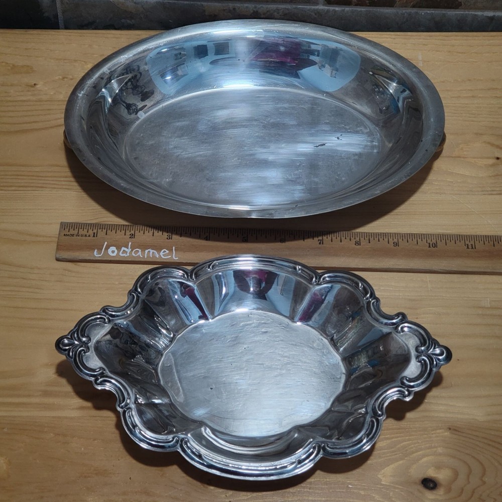 Metal Silver Plate Serving Dish Candy Nut Bowl