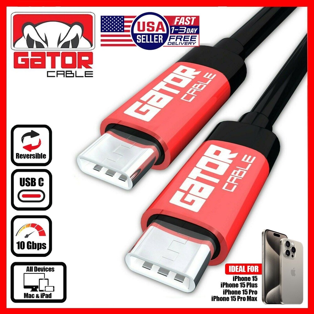 USB-C to USB-C Fast Charger Cable Data PD 60W For iPhone 15 16 17 Plus Pro Max