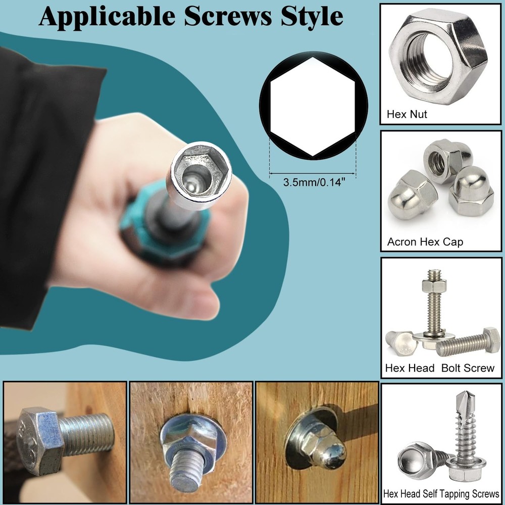 3.5mm Nut Driver, 6-Point Hex Nut Driver, Non-Magnetic Tip Socket Driver Hex ...