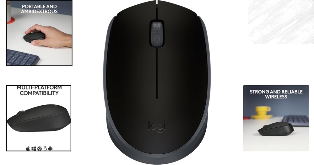 Logitech M170 - Lightweight Wireless Mouse with 33ft Range & 800 DPI Sensitivity