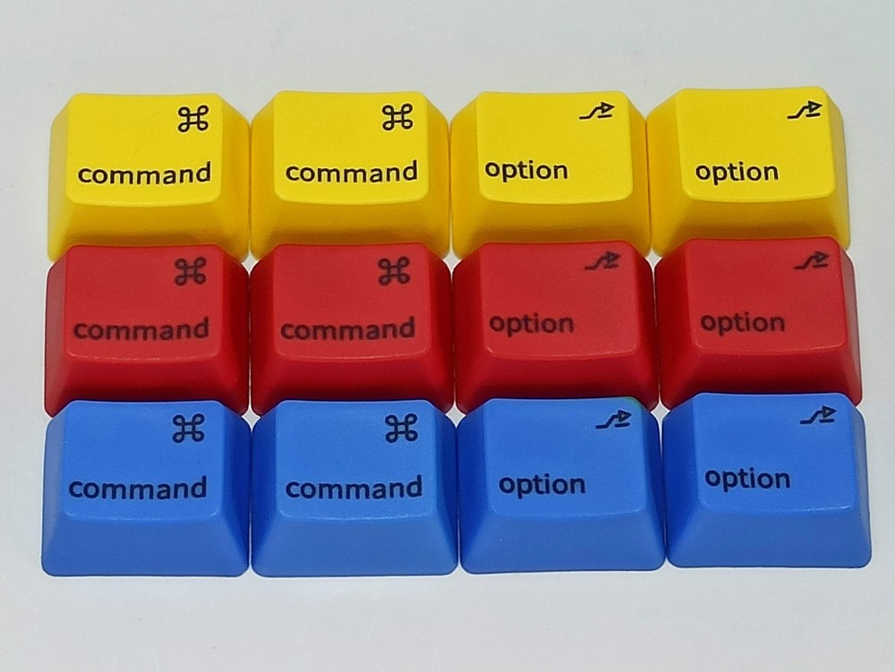 Red Blue Yellow Mac OS Option Command OEM Profile PBT Keycaps