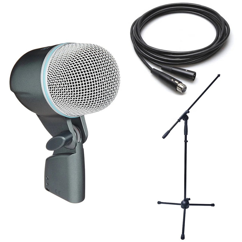 Shure Beta 52A Dynamic Microphone Bundle- Beta 52A Boom Stand & XLR Cable