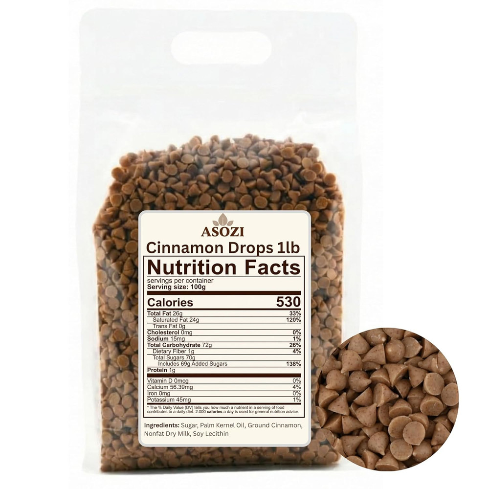 Cinnamon Chips for Baking 1Lb- Cinnamon Flavored Drops for Baking, Small-Sized B